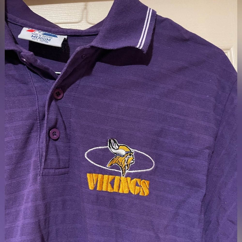 Vintage Minnesota Vikings Polo Shirt Medium 80s/90s